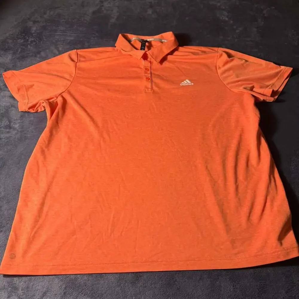 Adidas Polo Size 2XL Orange Golf Shirt